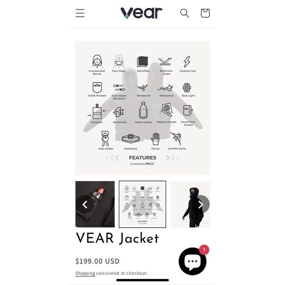 Vear black travel jacket - XL - Picture 11 of 11
